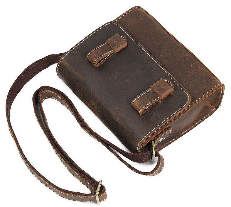 Cумка мужская-почтальонка в винтажной коже Vintage 14980 Коричневая Киев - изображение 6