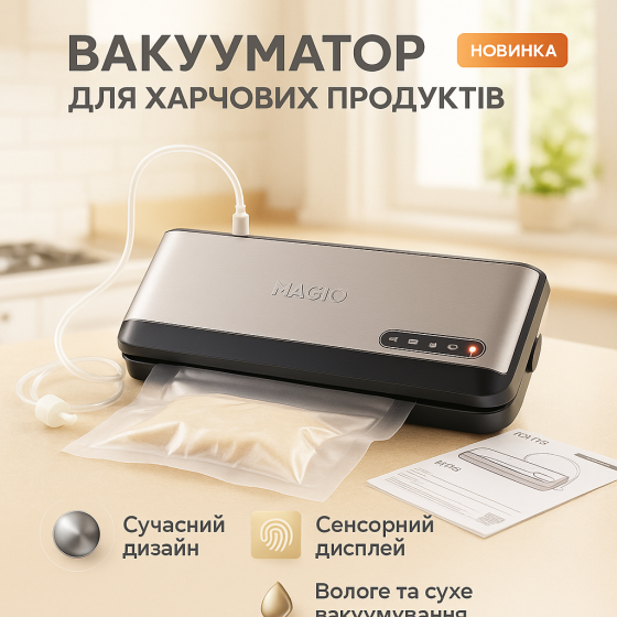 Вакуумні машини для кухні, Вакууматор-пакувальна машина, Вакууматор для пакування в домашніх умовах BV-92 Львів