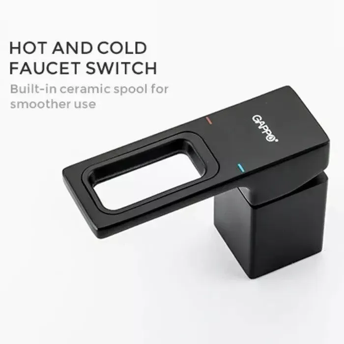 Смеситель на борт ванны GAPPO G1117-6 черный Киев - изображение 4