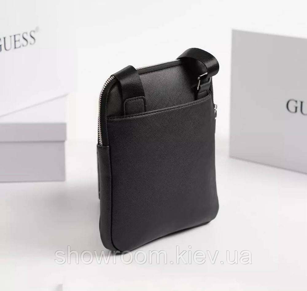 Чоловіча брендова сумка на плече (7513) чорна Київ - фото 2