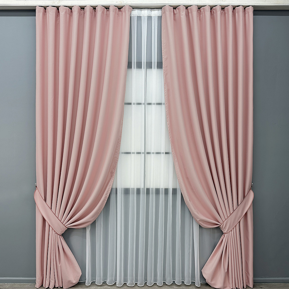 Комплект готовых штор VR-Textil Блэкаут Midnight № 1226ш Светло-пудровый 200х290 см 2 шт (32-537) Киев - изображение 2
