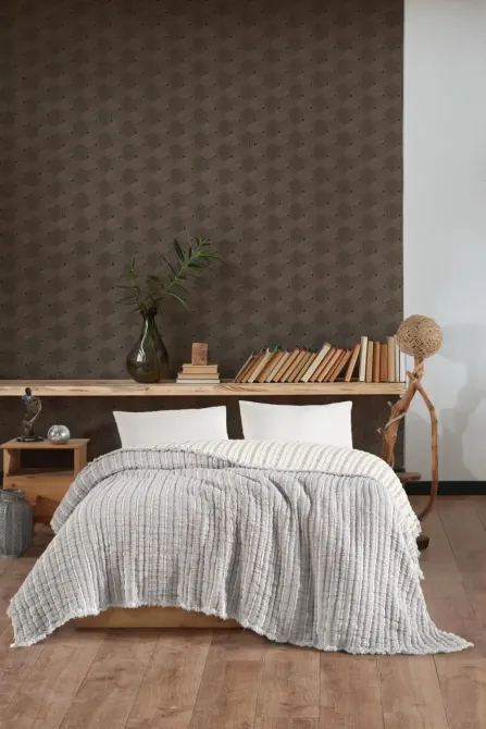 Муслиновое покрывало La Modno 230х250 см Серый Коломия - фото 1