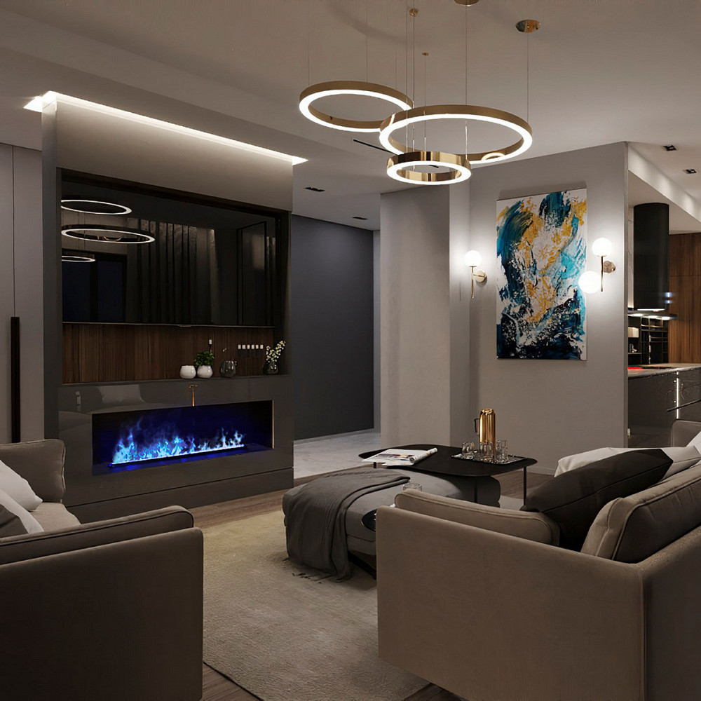 Электрокамин паровой A-Fire Cassette SF100 LOG Multicolor с настоящим 3D эффектом пламени, звуком, дровами и Киев - изображение 4