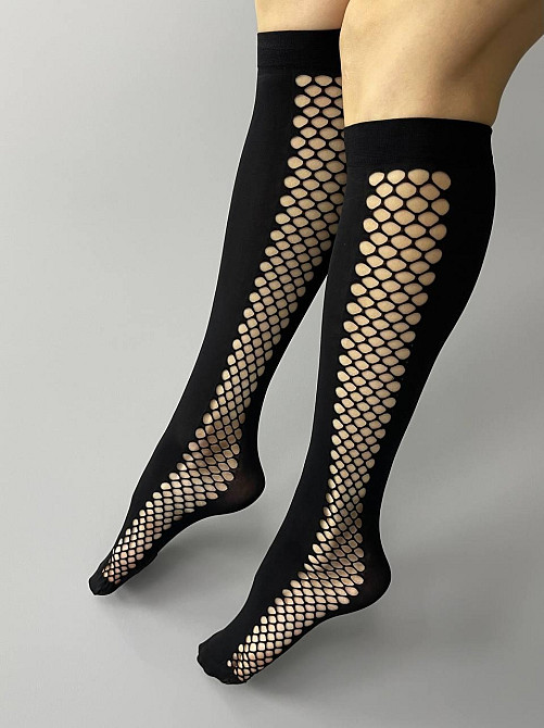 Гольф ексклюзивний Illisa 60 den мікрофібра сіточка — розмір 23-25, 2 пари чорний. Чернівці - фото 1