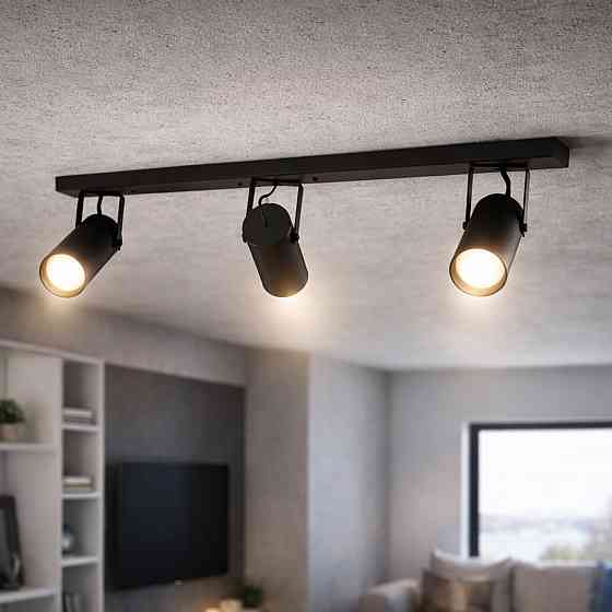 Светильник потолочный спот поворотный MSK Electric Focus под три лампы Е27 черный  NL 14050-3 BK Одесса