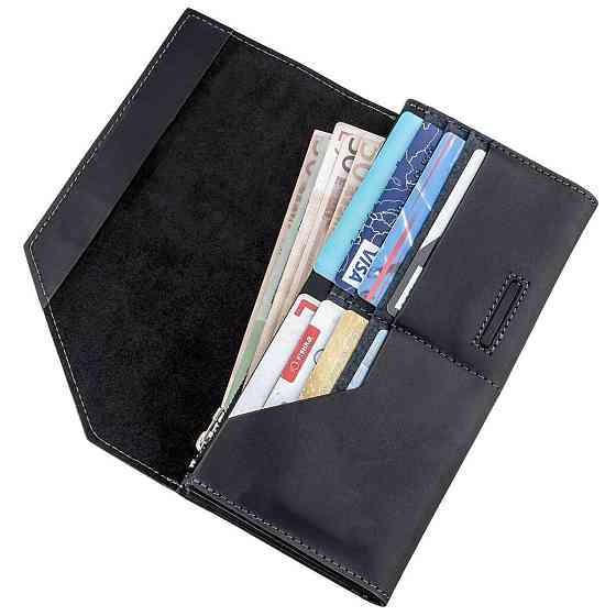 Кожаный клатч унисекс на магните GRANDE PELLE 11214 Черный Киев