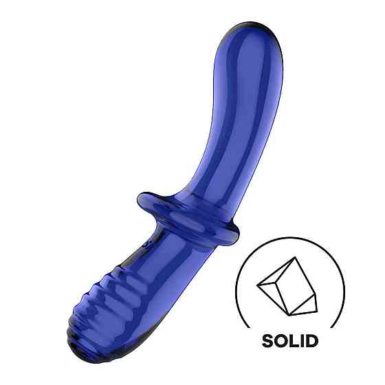 Двосторонній скляний дилдо Satisfyer Double Crystal Light blue, боросилікатне скло, унісекс Sex Aura Київ