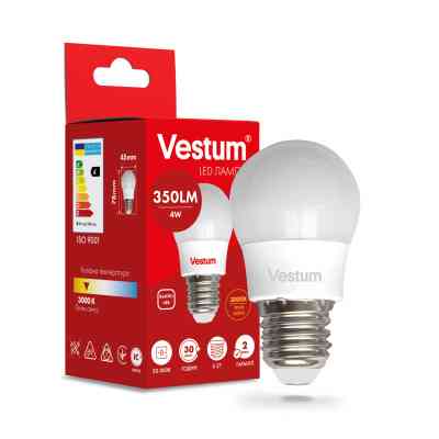 Лампочка Vestum LED G45 4W 3000K 220V E27 (1-VS-1206) Винница