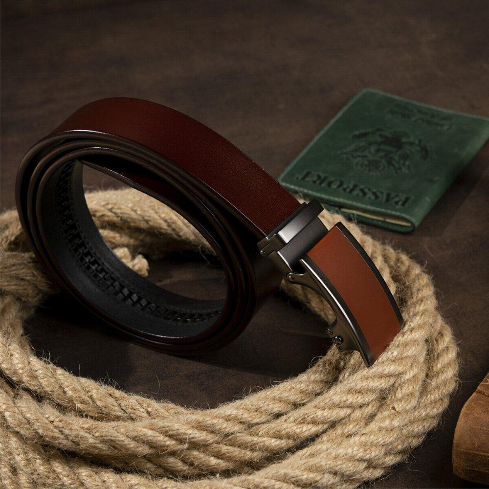 Ремінь чоловічий з коричневою вставкою на пряжці Vintage 20286 Коричневий Київ - фото 7