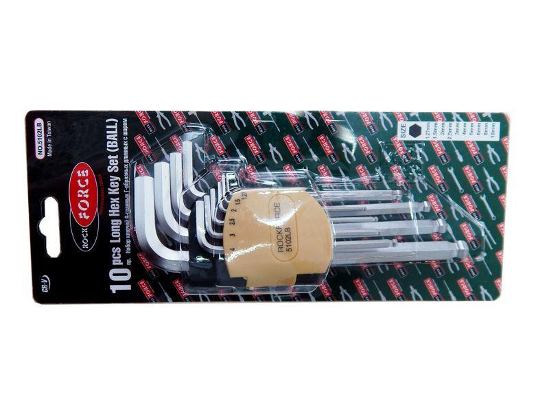 Набір ключів Г-подібних довгих з шаром 6-граних, 10пр. (1.27, 1.5, 2, 2.5, 3-6, 8, 10мм) в пластик Одеса - фото 1