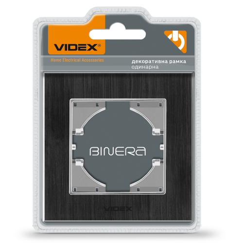 BINERA чорний алюміній Рамка горизонтальна 1-а Videx Житомир - фото 3
