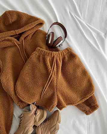 Жіночий затишний домашній костюм з махри тедді Капучино, 48/52 Одеса