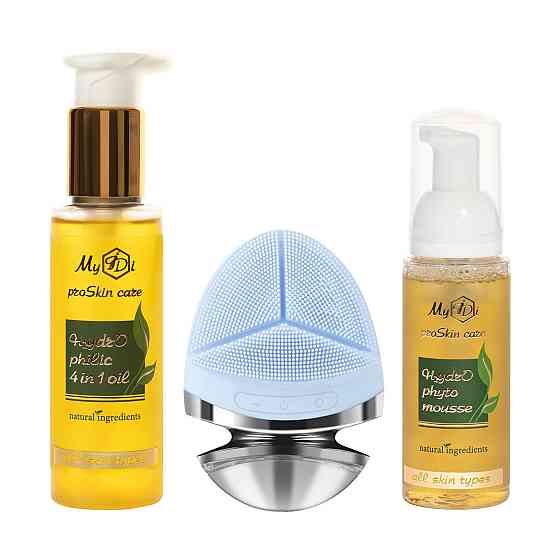 Набір для демакіяжу та двоетапного очищення з ультразвуковою електрощіткою SET H2YDROPHILIC MyIDi Київ