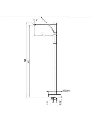 Змішувач для ванни TOPAZ ODISS TO 18113-H66 Луцк