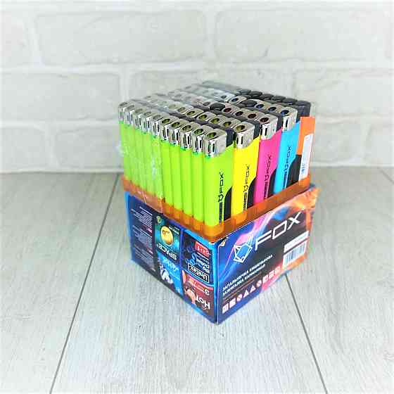 Зажигалка с фонариком Fox Микс уп/50шт Харьков