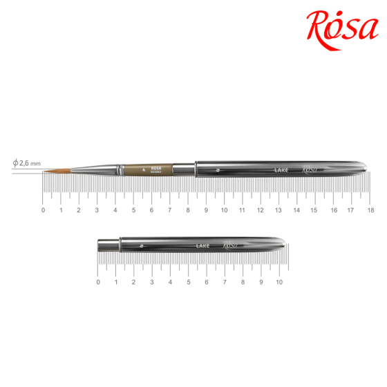 Пензель мікс соболь-синтетика круглий TRAVEL BRUSH LAKE 178 №2  коротка ручка ROSA 4 Київ