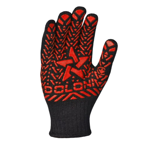 Рукавички 4080 трикотаж 280 текс з малюнком ПВХ Зірка р.11(XXL) клас 7 чорний/червоний ДКГ Житомир - изображение 1