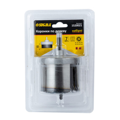 Коронка Sigma по дереву наборная 2&quot; Ø26-63 мм высота 43 мм (1520021) Винница - изображение 9