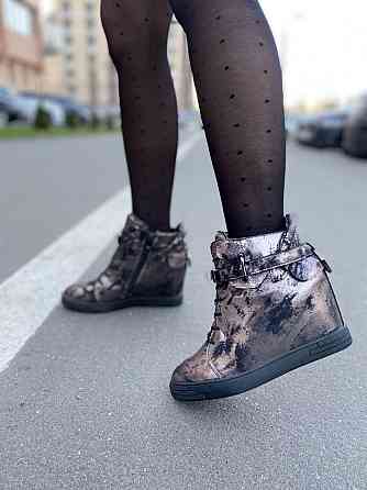 Снікерси жіночі Gofc бронзовий еко-шкіра платформа 8см 38р. (KLS-103) Коломыя