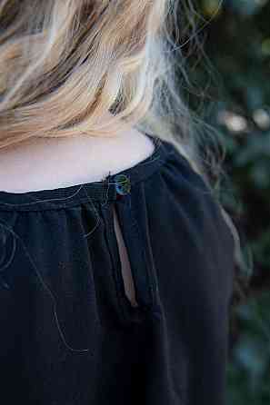 Вышиванка для девочек, льняная черная, топ Киев