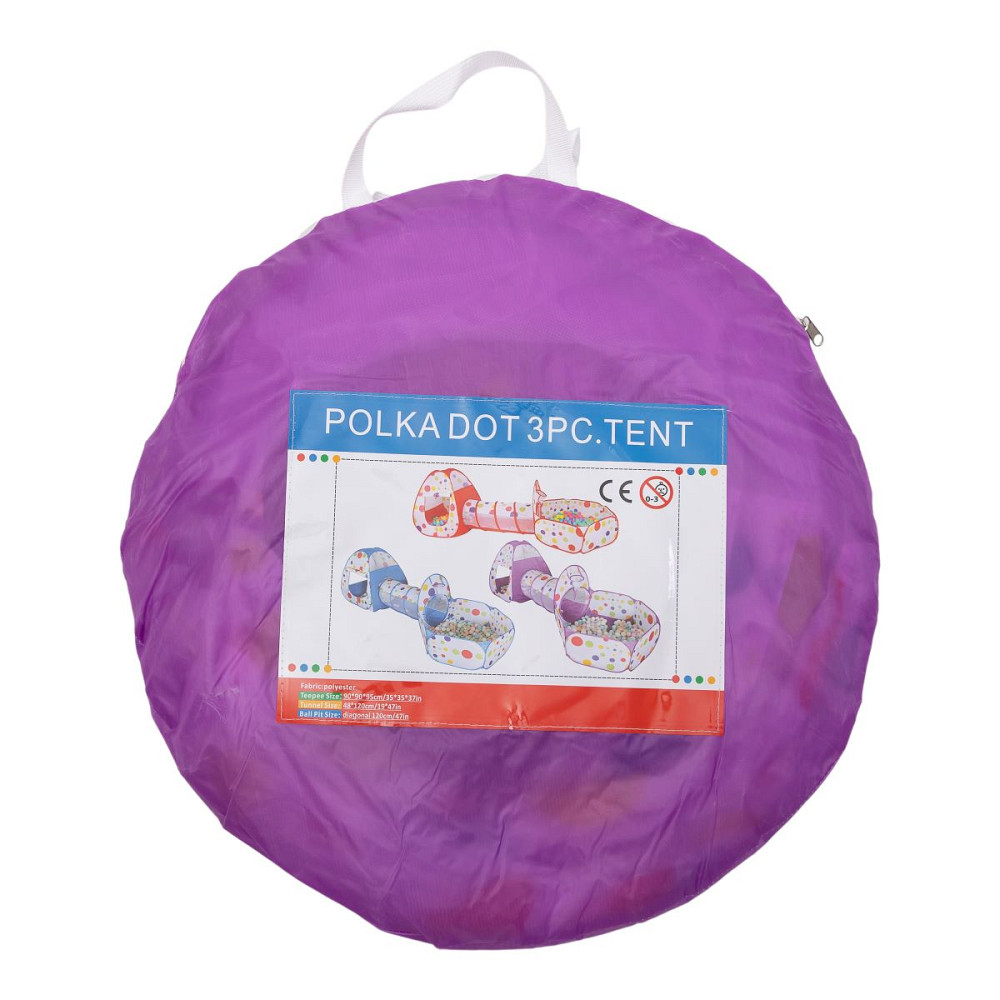 Намет дитячий 3 в 1 70×70×90 см ігровий намет з тунелем і басейном Фіолетовий HP-S-4NDV Коломыя - изображение 9