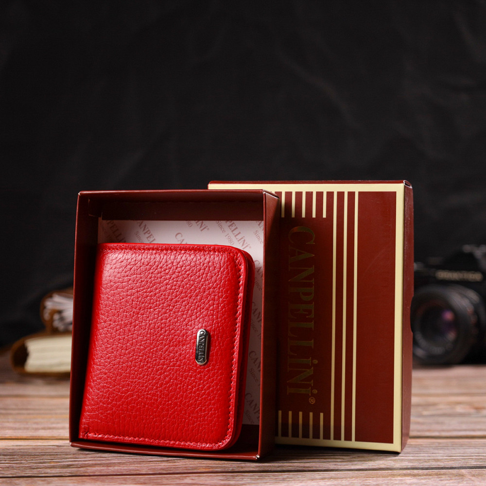 Превосходный женский кошелек небольшого размера из натуральной кожи флотар CANPELLINI 21803 Красный Киев - изображение 8