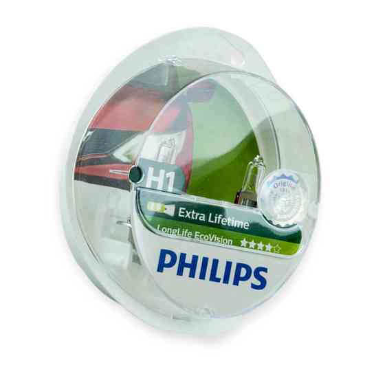 Автолампа 12V 55 W PHILIPS Long Life EcoVision (2шт) H1 Мукачево