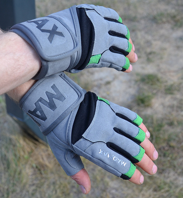 Рукавички для фітнесу MadMax MFG-860 Wild Grey/Green L Кам'янське - фото 7