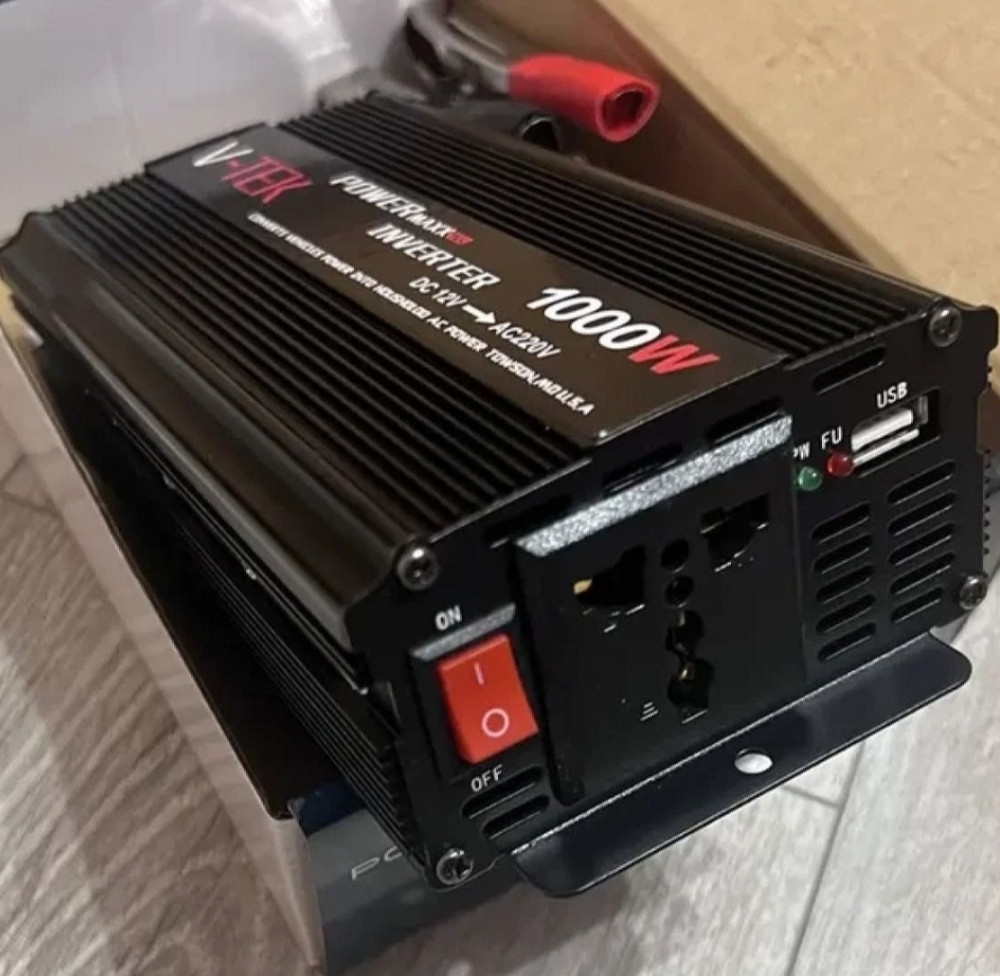 Інвертор Перетворювач напруги автомобільний V-TEK 1000W 12/220 В. Київ - фото 2