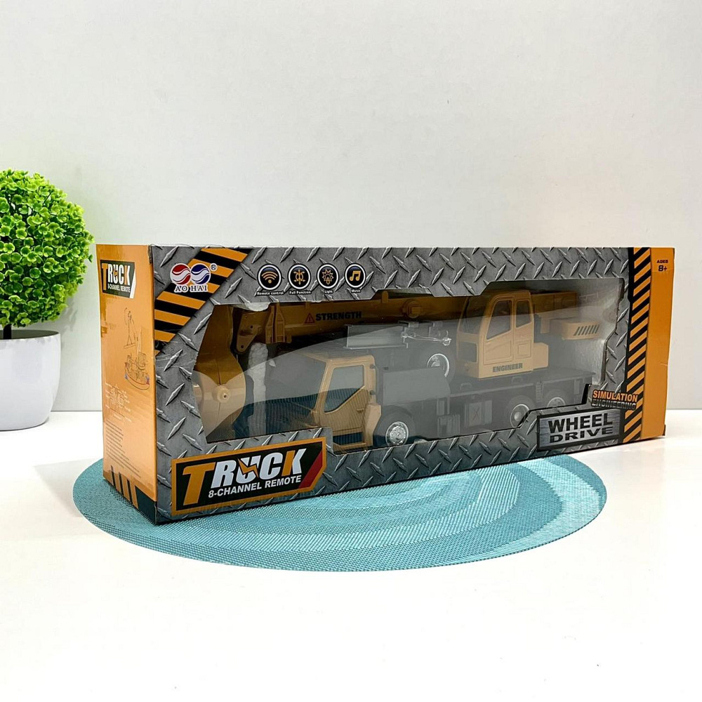 Машинка спецтехніка Автокран на радіокеруванні 32см музика світло рухомий кран USB зарядне Жовто-чорна (3822) Чернігів - фото 2