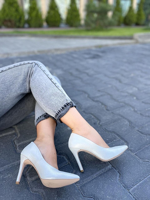 Nivelle Туфлі жіночі NIVELLE срібні натуральна шкіра-сатин каблук 10см 36р.-23.5см 37р.-24см 38 Коломыя - изображение 10