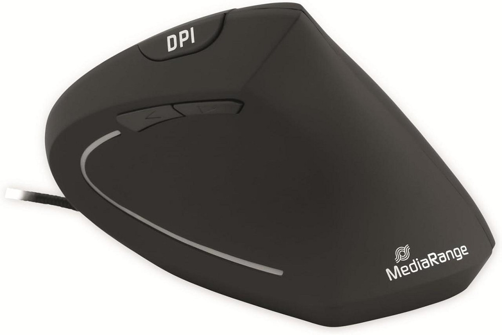 Миша MediaRange Ergonomic PC Mouse чорна вертикальна 6 кнопок оптична DPI 800/1200/1600 USB 2.0 ергономічна Київ - фото 1