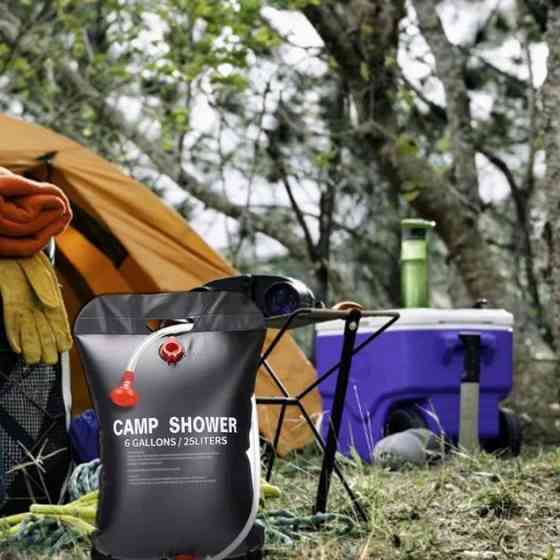 Походный туристический душ 20л 50°C CAMP SHOWER 41x60 см, кемпинговый душ с шнуром и крюком для подверса FG-80 Львов