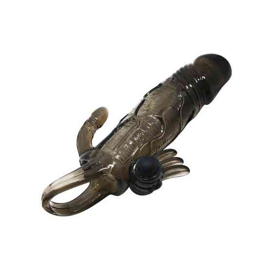 Насадка на член - Brave Man Vibrating Penis Sleeve Black Sex Aura Київ