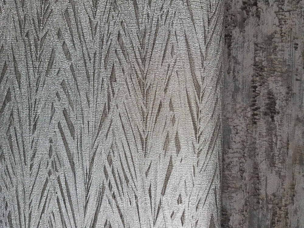 Шпалери вінілові на флізелін Rasch Composition 0,53х10 листя ялинка сріблясті металік сірі Київ - фото 2