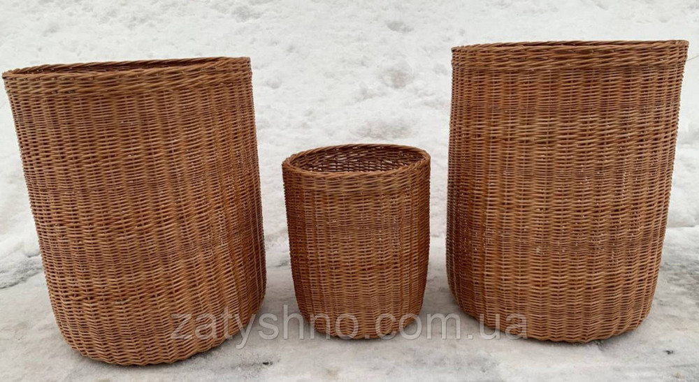 Кошик високий плетений з лози Київ - фото 3