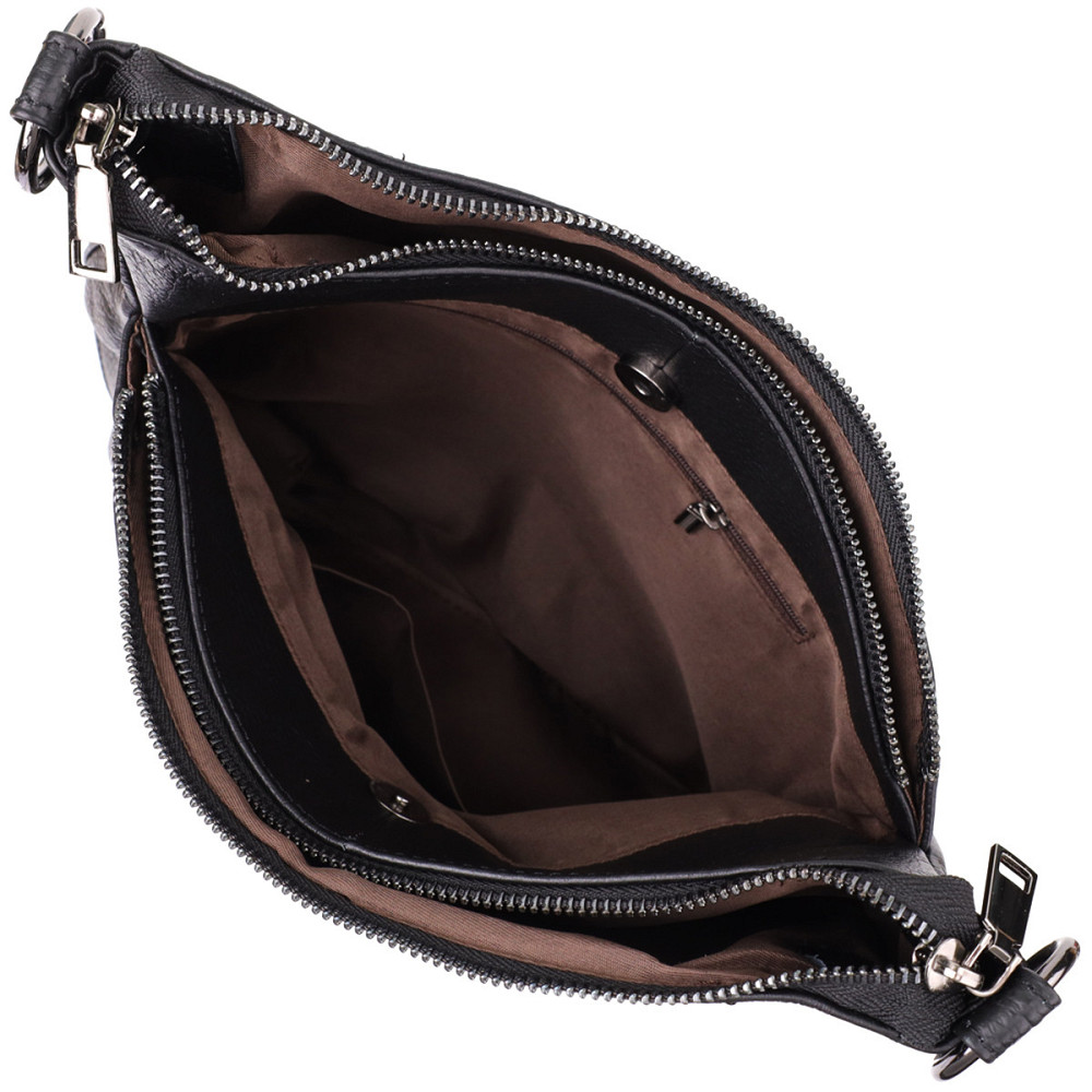 Женская сумка с двумя ремешками из натуральной кожи Vintage 23053 Черный Киев - изображение 8