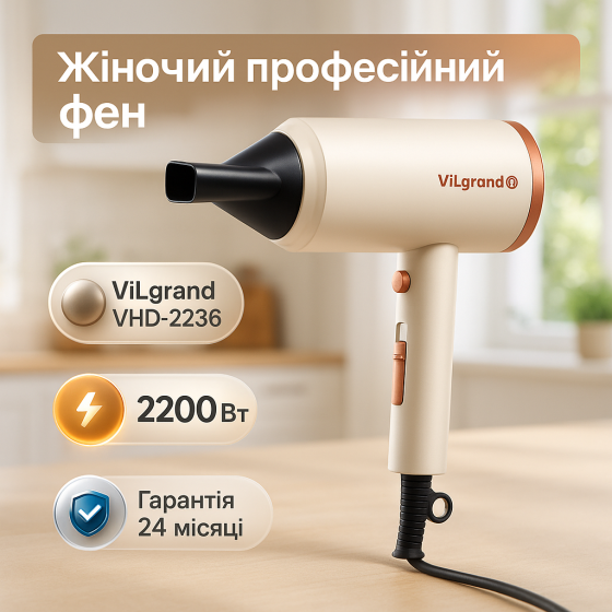Фен для волос с ионизацией ViLgrand, Фен для укладки локонов с ионизацией укладки NR-86 Львов
