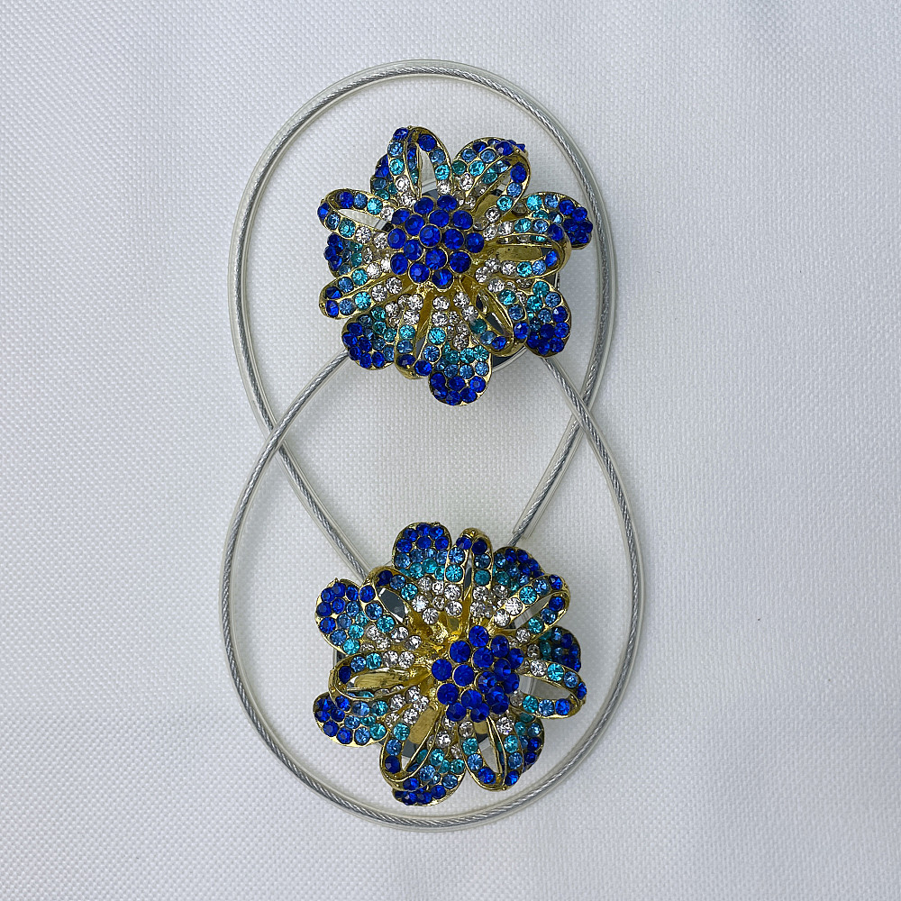 Магніти для штор та гардин "Flowers" набір 2 шт Синій з золотистим (81-199) Київ - фото 6