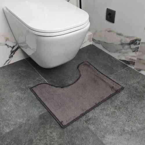 Набір килимків для ванної кімнати 2шт 50*80см+40*50см U-виріз Полоса Smile темно-сірий поліпропілен Дариана Житомир