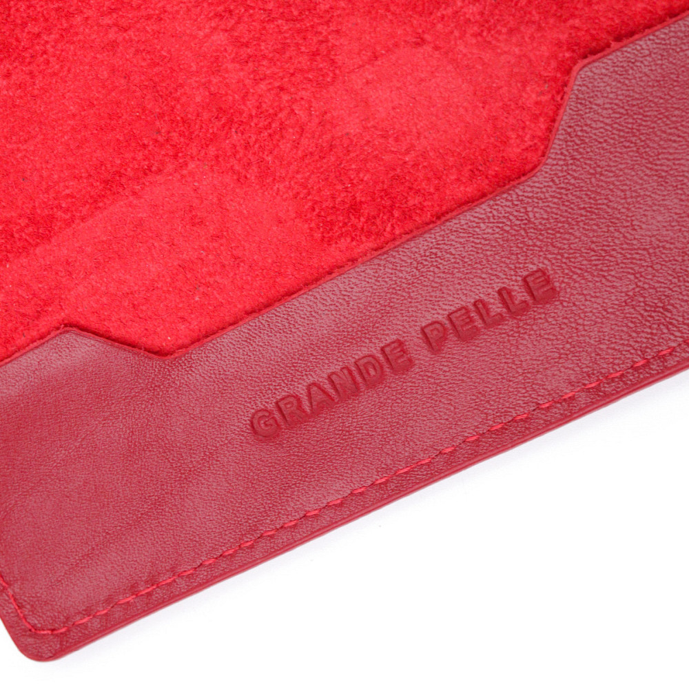 Яркая кожаная обложка на паспорт Карта GRANDE PELLE 16775 Красная Киев - изображение 6