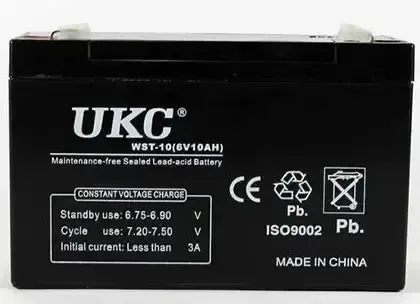 Аккумуляторная батарея AGM UKC WST-10 6V 10Ah аккумулятор для УПСа, аккумулятор для детского электромобиля Коломыя - изображение 1