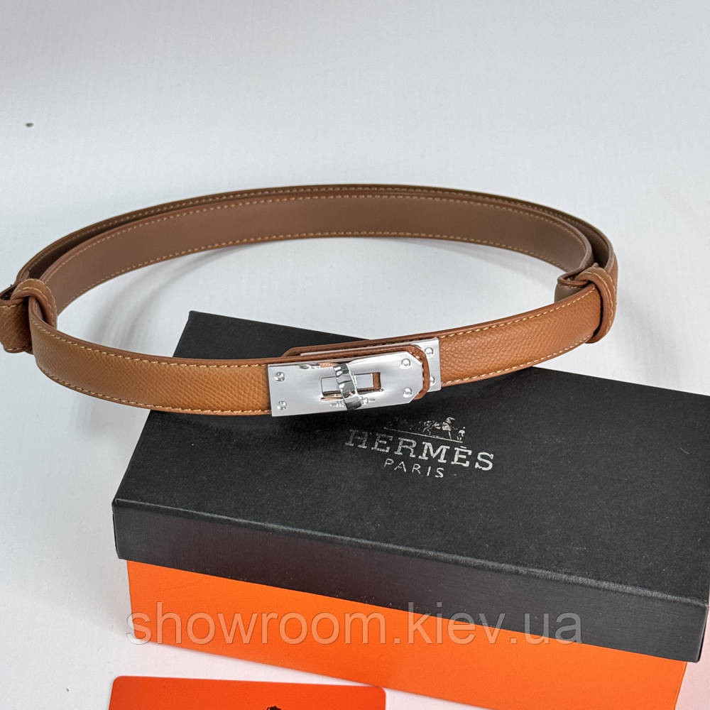 Жіночий ремінь шкіряний Hermes Гермес (280-2) коричневий Київ - фото 3