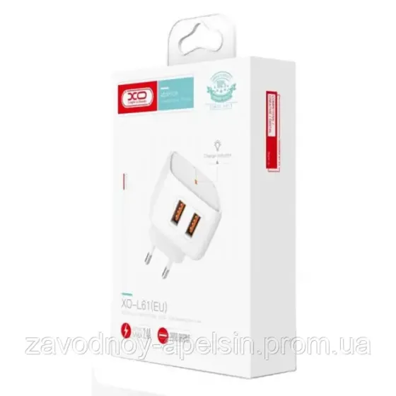 Сетевой адаптер Блок Зарядка 2USB 2,4A Боковой вход (XO) Одесса