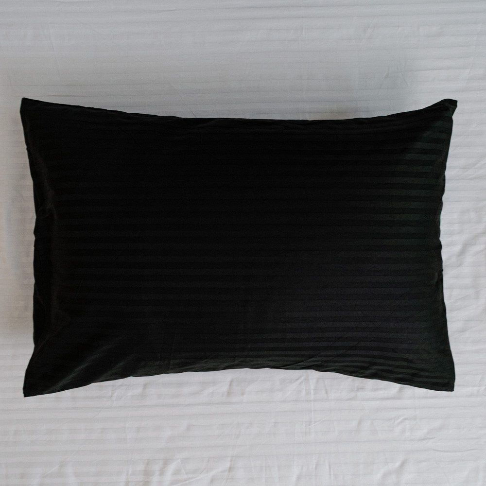 Наволочка страйп сатин на подушку 40х60 см 125 г/м2 YouStar 1 шт. (Черный) Сумы - изображение 3