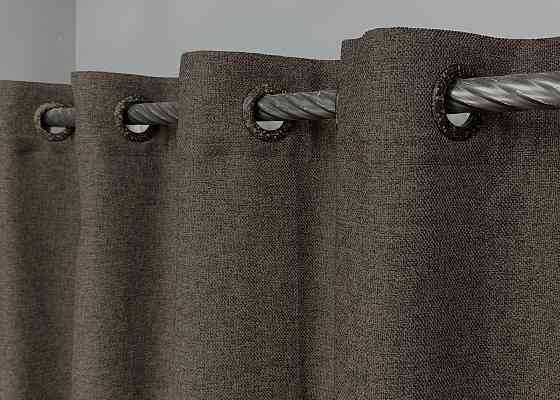 Комплект штор на люверсах VR-Textil Лен ELEMENTA № 1867ш Венге 150х270см 2 шт (37-0273) Киев