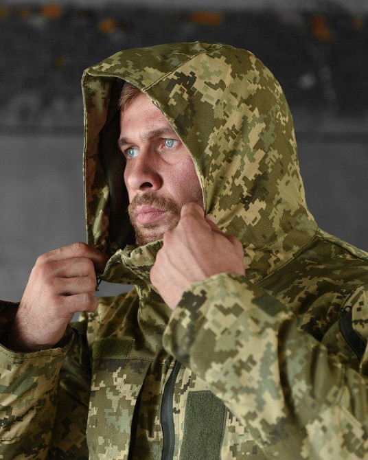 Тактическая куртка мужская пиксель бушлат теплая на подкладке держит тепло тела с капюшоном S Одесса - изображение 6