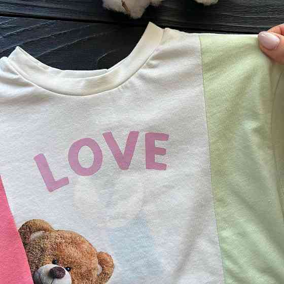 Дитячий Літній Костюм для Дівчинки Футболка з Ведмедиком LOVE та Шорти LC Waikiki 4-5 років (104-110 Київ