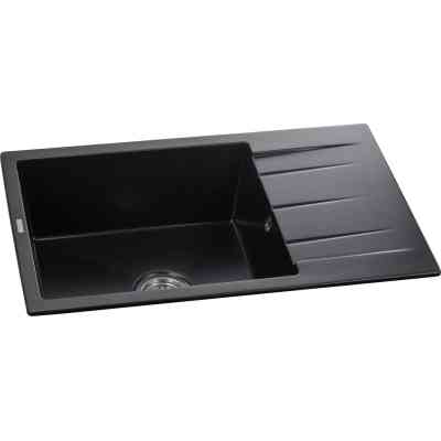 Мойка кухонная GRANADO NAVIA black shine з сифоном (775*495mm.) (gr3801) Винница