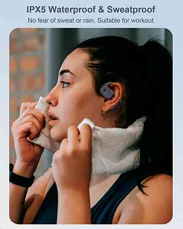 Наушники беспроводные открытого типа Open-Ear, Bluetooth для бега, спорта, фитнеса, водонепроницаемые IPX5 Киев